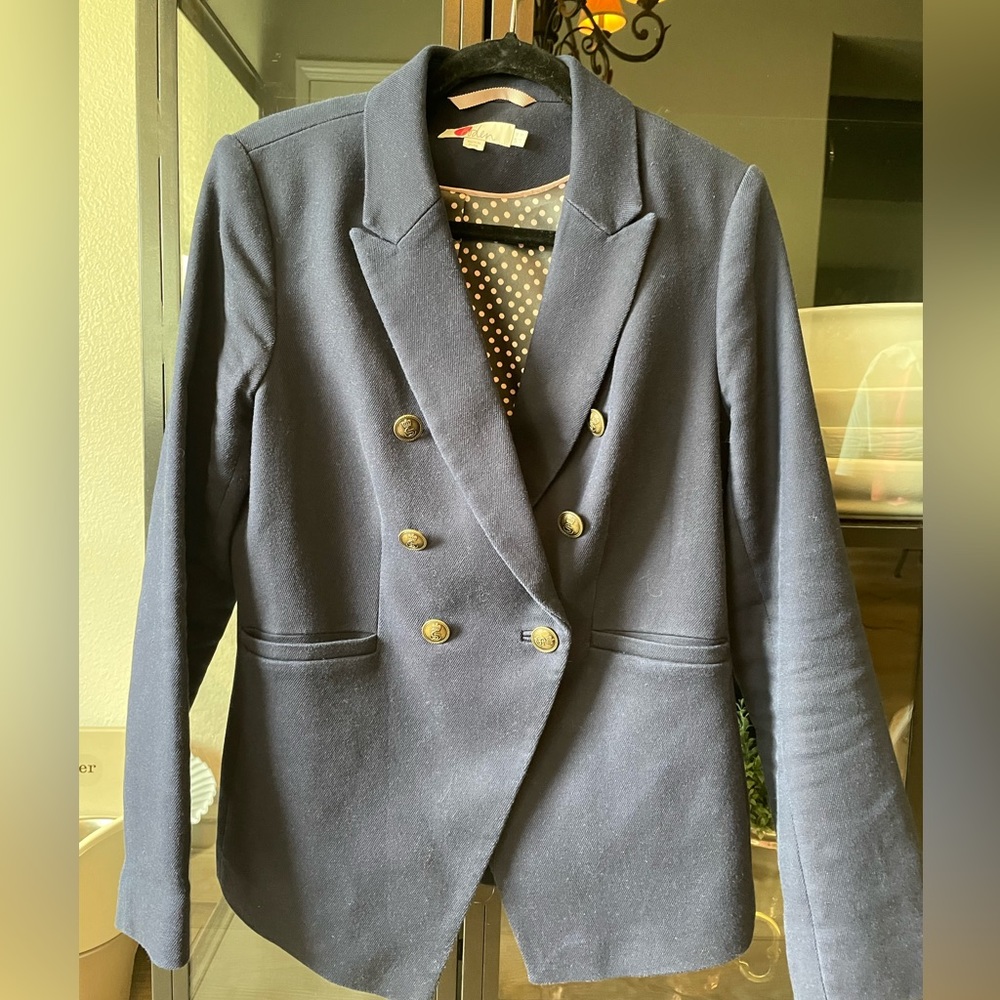 Boden Addlestone Double Breasted Blazer, Navy Blue,  Sz 10